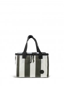 CITY TORBA TERMICZNA STRIPE rPET MAŁA, ZIELONO-BIAŁY
