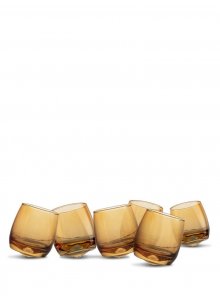 Szklanki z okrągłym spodem 6-szt, bursztynowy