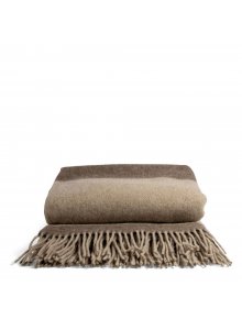 WEŁNIANY KOC ULLE, BEŻOWY