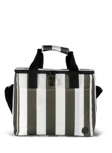 CITY TORBA TERMICZNA STRIPE rPET DUŻA, ZIELONO-BIAŁY