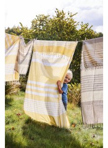 ELLA HAMAM EKO KOC / RĘCZNIK 145X200CM, Ż&Oacute;ŁTY