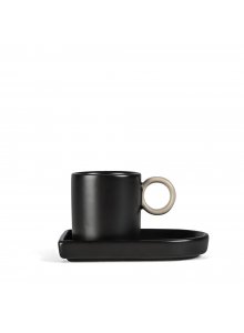 FILIŻANKA DO ESPRESSO Z PODSTAWKIEM NIKI, BLACK / GREY