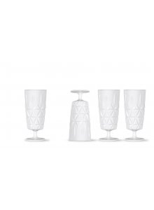 PIKNIKOWE WYSOKIE SZKLANKI BIAŁE, 4-PAK