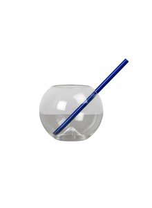 Szklanka ze słomką 2-PAK CLEAR / BLUE