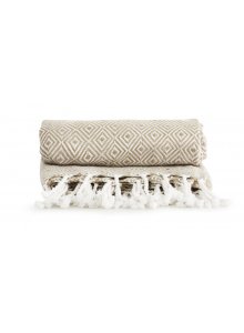 Koc w romby, beżowy